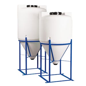 7 Gallon Tamco® Cone Bottom Tank with 60° Cone Angle & 3/4" FPT Bulkhead Fitting - 14" Dia. x 22-3/4" Hgt. (Stand sold separately)