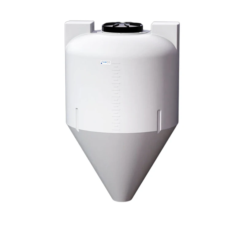 75 Gallon Heavy Duty Tamco® Cone Bottom Tank with 608 Cone Angle & 2" FPT Bulkhead Fitting - 30" Dia. x 48" Hgt. (Stand sold separately)
