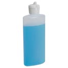 6 oz. Natural HDPE Oval Bottle with 20/410 White Ribbed Flip-Top Dispensing Cap