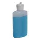 3 oz. Natural HDPE Oval Bottle with 20/410 White Ribbed Flip-Top Dispensing Cap