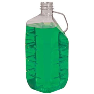 1/2 Gallon Clear PET Square Jug with Side Ridges, Handle & 38mm DBJ Neck (Cap sold separately)