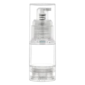 15mL Clear Airless Treatment Bottle with Bottom Ridges, Pump & Cap