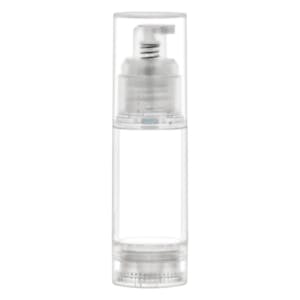 30mL Clear Airless Treatment Bottle with Bottom Ridges, Pump & Cap