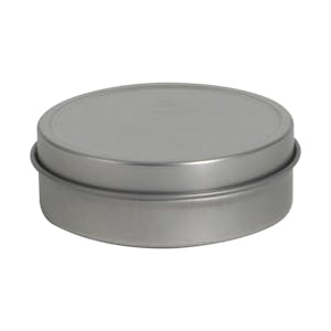 2 oz. Flat Round Seamless Steel (30% PCR) Can with Lid