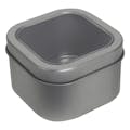 8 oz. Square Seamless Steel (30% PCR) Tin Can with Window & Lid