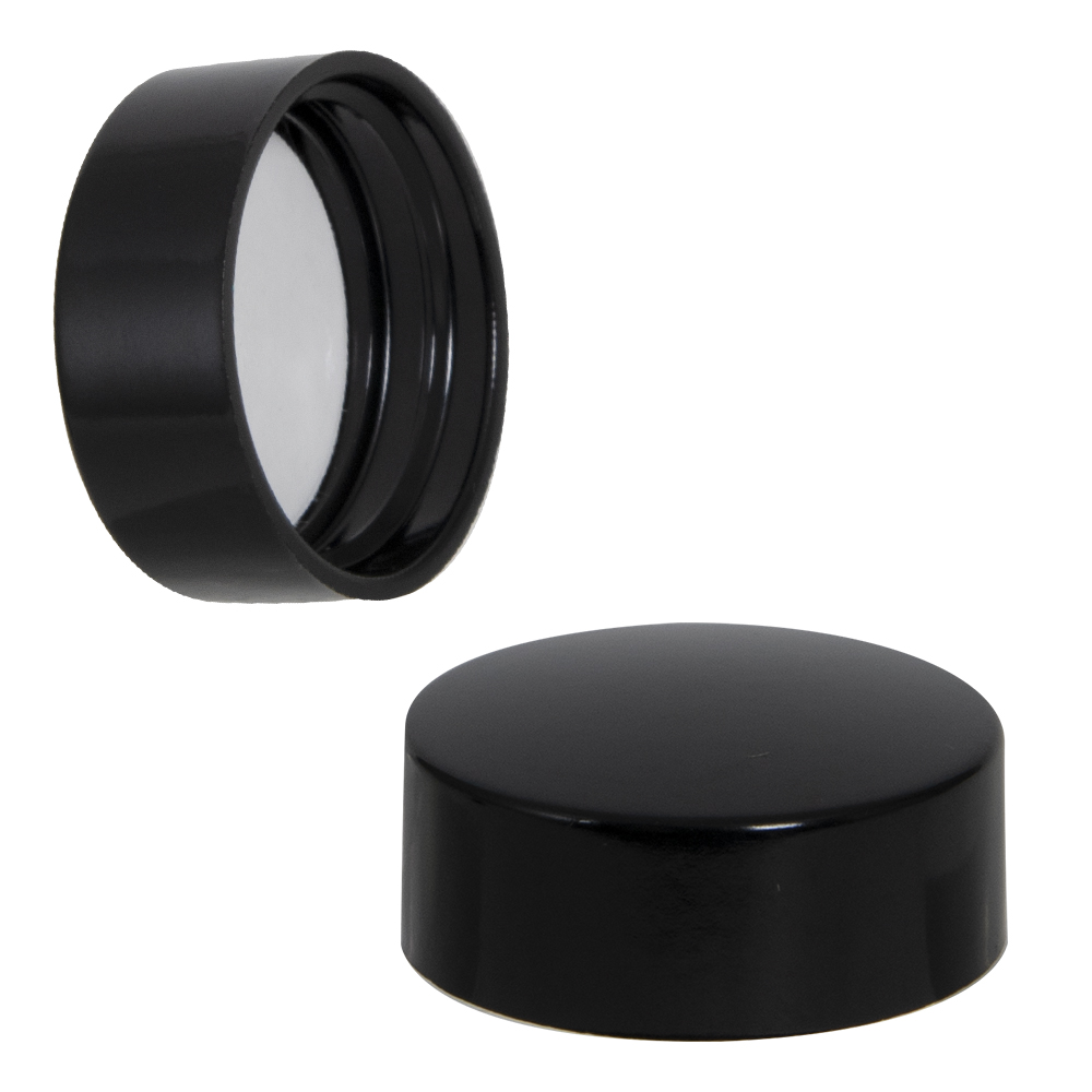 63/400 Black Phenolic Cap with Pulp & Vinyl Liner | U.S.