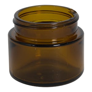 8 oz. Amber Glass Straight-Sided Round Jar with 70/400 Neck - Case of 12 (Cap Sold Separately)