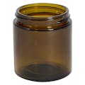 4 oz. Amber Glass Straight-Sided Round Jar with 58/400 Neck - Case of 24 (Cap Sold Separately)
