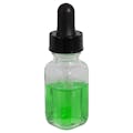 1/2 oz. Clear Glass Square Bottle with 20/400 Dropper Cap