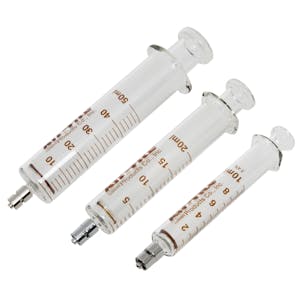 Glass Dosing Syringes with Stainless Steel Luer Lock