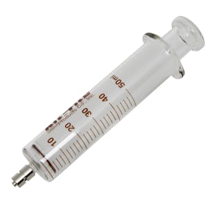 50mL Glass Dosing Syringe with Stainless Steel Luer Lock