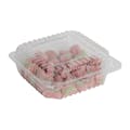 5" Shallow Clear Polystyrene Square Clamshell Food Container - Case of 700