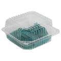 5" Regular Clear Polystyrene Square Clamshell Food Container - Case of 500