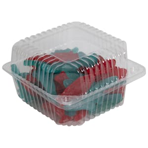 5" Deep Clear Polystyrene Square Clamshell Food Container - Case of 500