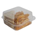 6" Deep Clear Polystyrene Square Clamshell Food Container - Case of 500