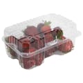 7.375" Clear Polystyrene Rectangular Clamshell Vented Berry Container - Case of 300