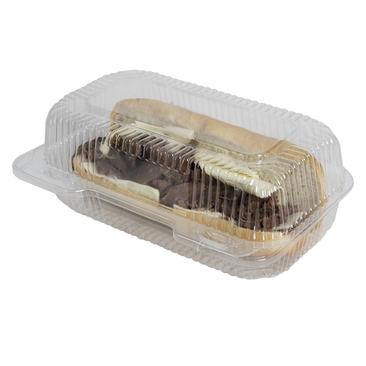 9" Clear Polystyrene Rectangular Clamshell Food Container - Case of 500