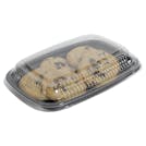 Large Black Polystyrene Food Display Tray with Clear Lid - Case of 250