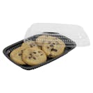 Large Black Polystyrene Food Display Tray with Clear Lid - Case of 250