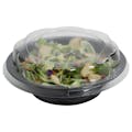 Large Black Polystyrene Food Display Bowl with Clear Lid - Case of 250