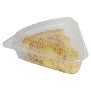 Single Serving Clear Polystyrene Triangle Clamshell Pie Container - Case of 500