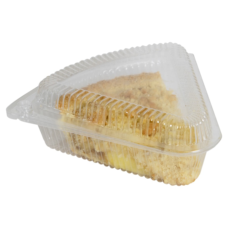 Single Serving Clear Polystyrene Triangle Clamshell Pie Container - Case of 500