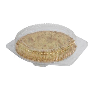 Clear Polystyrene Round Clamshell Pie Container for 9" Shallow Pie - Case of 100