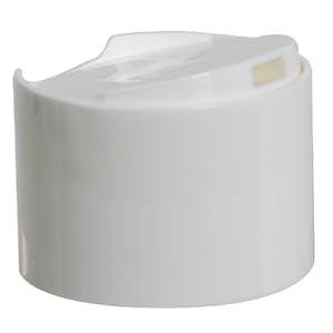 24/410 White Polypropylene Oversized Disc-Top Dispensing Cap with 0.320" Orifice