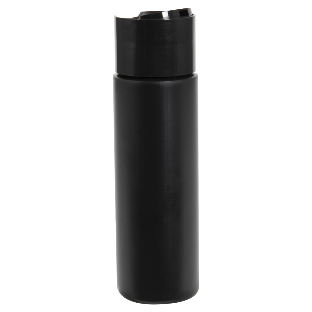8 oz. Black HDPE Cylindrical Sample Bottle with 24/410 Black