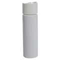 8 oz. White PVC Cylindrical Bottle with 24/410 White Oversized Disc-Top Dispensing Cap