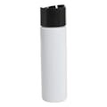 8 oz. White PVC Cylindrical Bottle with 24/410 Black Oversized Disc-Top Dispensing Cap