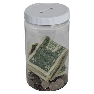 32 oz. Clear PET Straight-Sided Round Jar with 89/400 White Slotted Cap