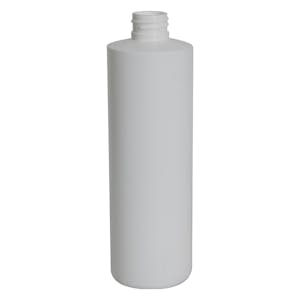 16 oz. White HDPE Cylindrical Sample Bottle with 28/410 Neck (Cap Sold Separately)