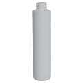 10 oz. White HDPE Cylindrical Sample Bottle with 24/410 White Ribbed Cap with F217 Liner