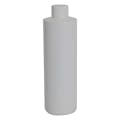 16 oz. White HDPE Cylindrical Sample Bottle with 28/410 White Ribbed Cap with F217 Liner