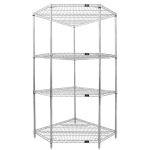 24" W x 42" L x 74" Hgt. Corner Wire Shelving Unit with 4 Shelves