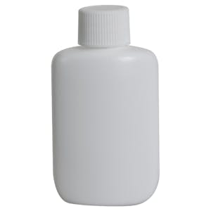1-1/4 oz. White LDPE Oval Bottle with 18/410 White Ribbed Cap with F217 Liner