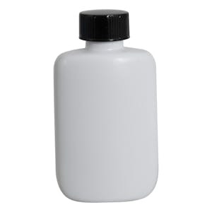 1-1/4 oz. White LDPE Oval Bottle with Phenolic Brush Cap