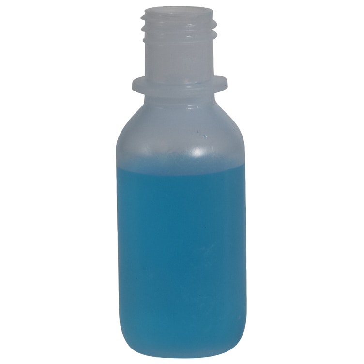 1/2 oz. Natural HDPE Boston Round Bottle with 15/415 Neck (Cap Sold Separately)