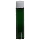 1 oz. Green PET Slim Cylindrical Bottle with 20/410 White Ribbed Cap with F217 Liner