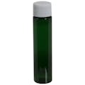 1 oz. Green Slim PET Cylinder Bottle with 20/410 White Ribbed Cap with F217 Liner