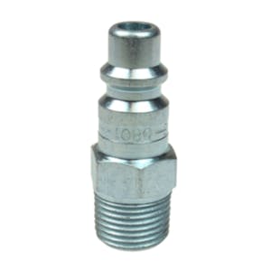 3/8" Body x 3/8" MNPT Plated Steel Industrial Air Hose Connector