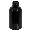 2 oz. Black PET Squat Boston Round Bottle with 20/410 Neck (Cap Sold Separately)