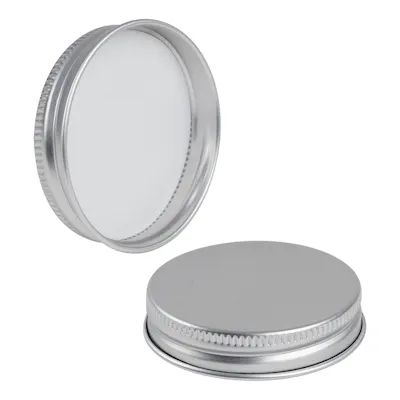48/400 Brushed Silver Aluminum Cap with Foam Liner