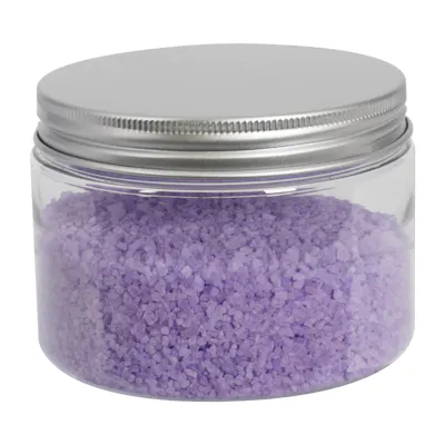 12 oz. Clear PET Straight-Sided Round Jar with 89/400 Brushed Silver Aluminum Cap with Foam Liner