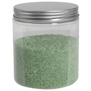 19 oz. Clear PET Straight-Sided Round Jar with 89/400 Brushed Silver Aluminum Cap with Foam Liner
