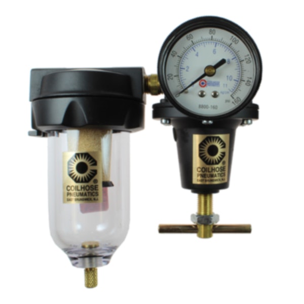 1/2" FNPT Heavy Duty 88 Series Duo Regulator with Gauge & Filter with 8 oz. Capacity Polycarbonate Bowl
