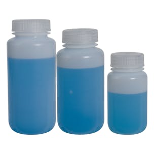Diamond® Essentials™ HDPE Wide Mouth Economy Bottles with Caps