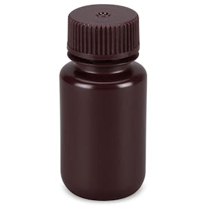 60mL Diamond® Essentials™ Amber HDPE Round Wide Mouth Economy Bottle with 28mm Cap