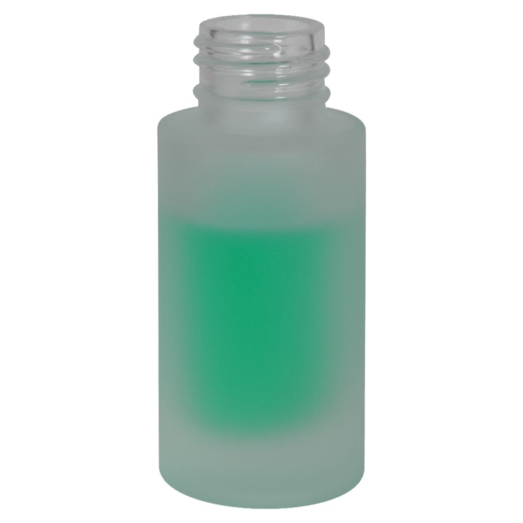 1 oz. Frosted Glass Straight-Sided Round Dropper Bottle with 24/410 Neck (Dropper Sold Separately)